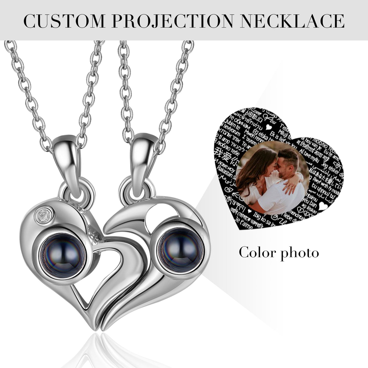 Copper Personalized 100 Language I Love You Projection Necklace