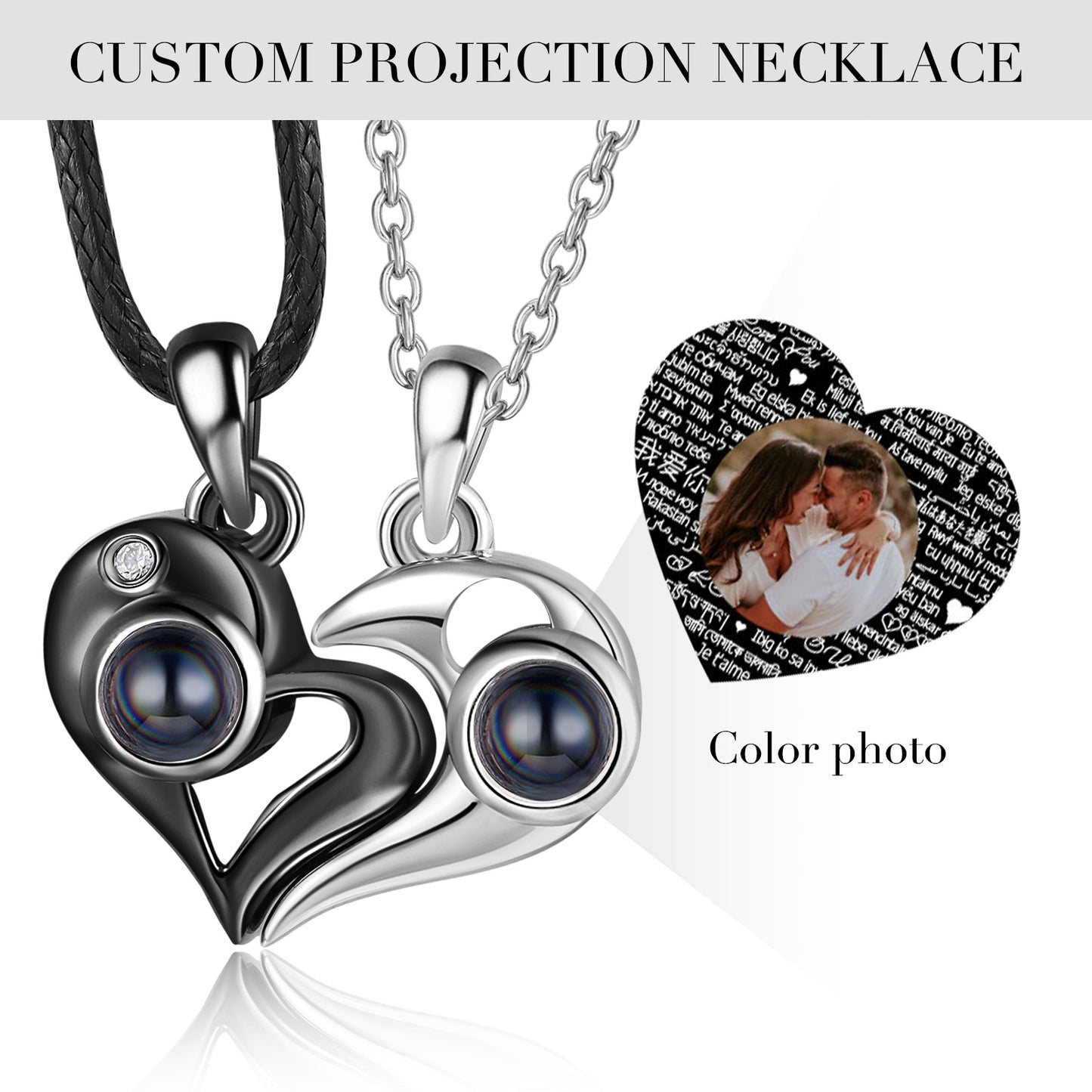 Copper Personalized 100 Language I Love You Projection Necklace