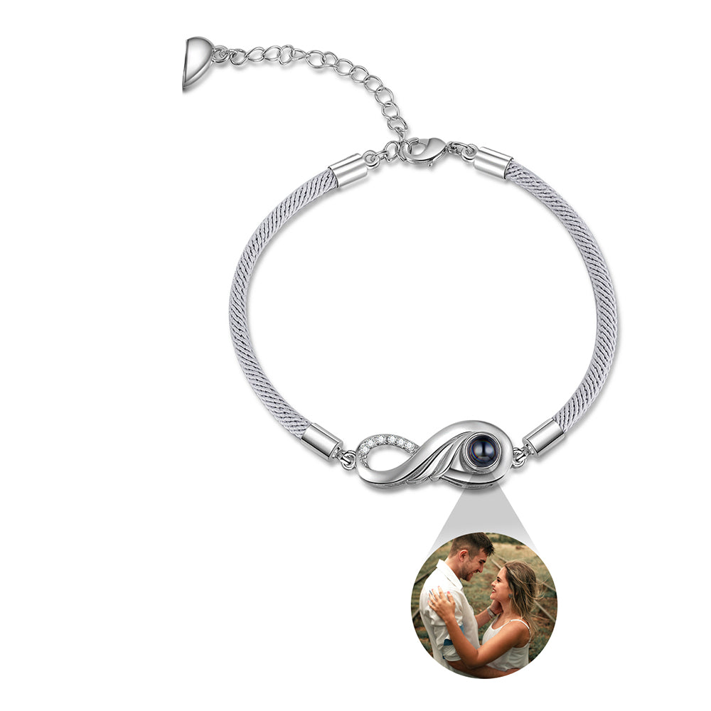 Custom Photo Projection Infinity Couple Bracelet