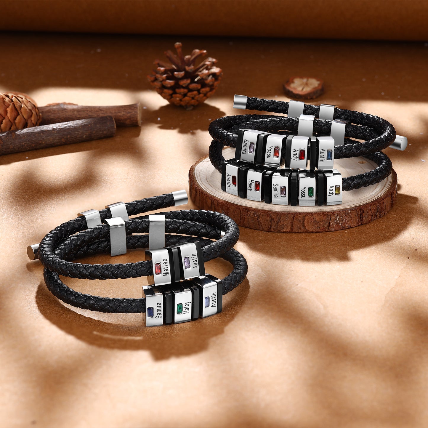 Custom Leather Men Bracelet