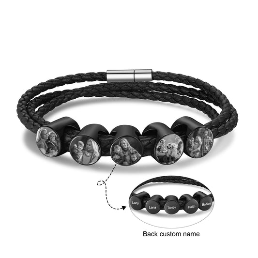 Custom Photo Leather Bracelet