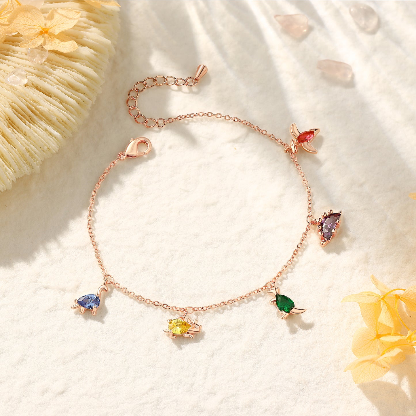 Colourful Crystal Animal Charm Bracelet