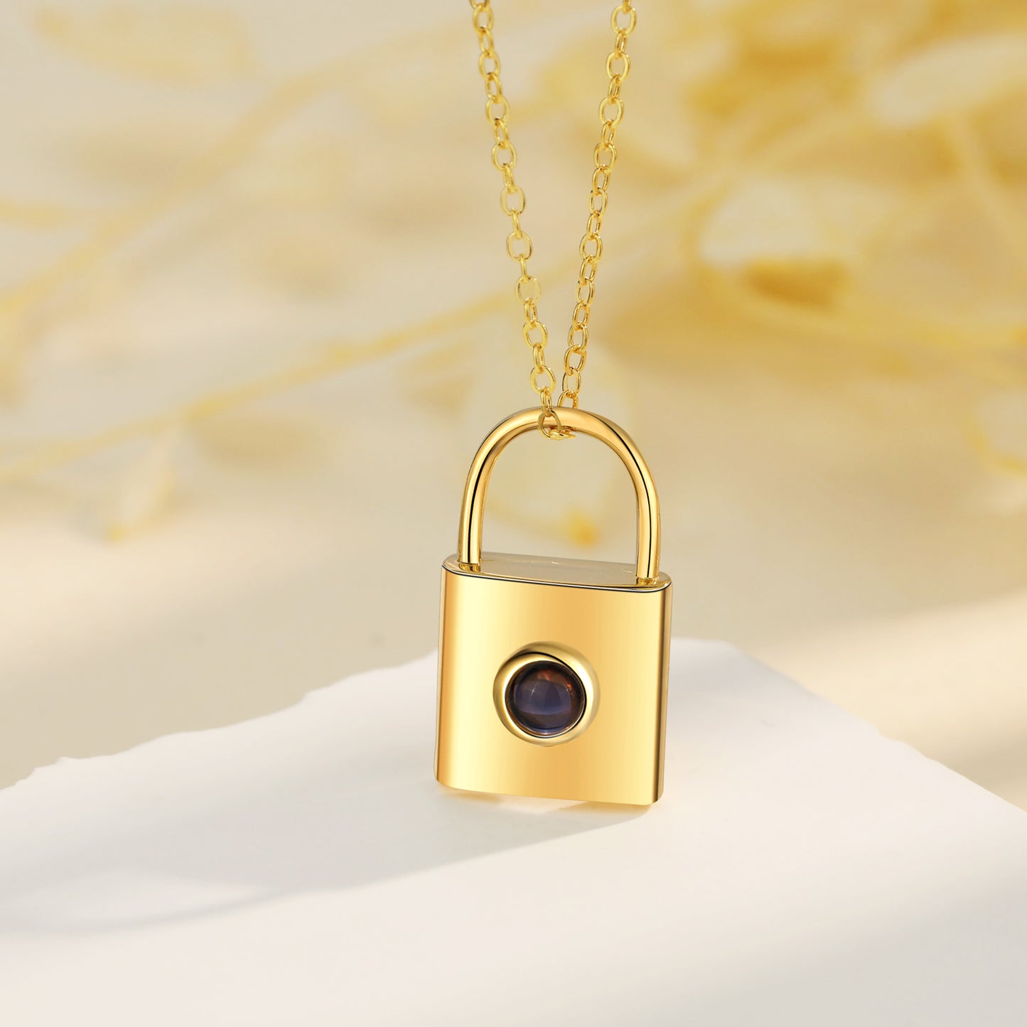 Custom Photo Projection Lock Necklace