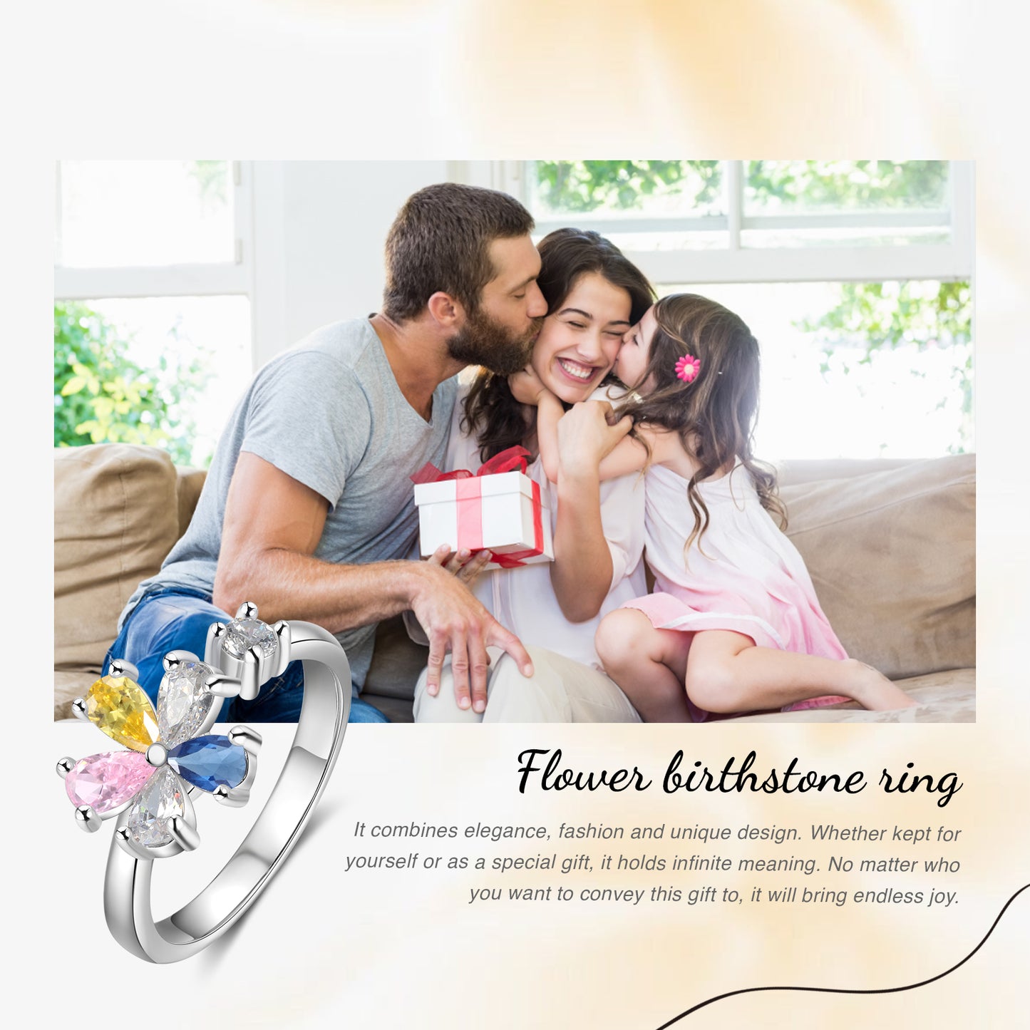 Personalized Flower Ring