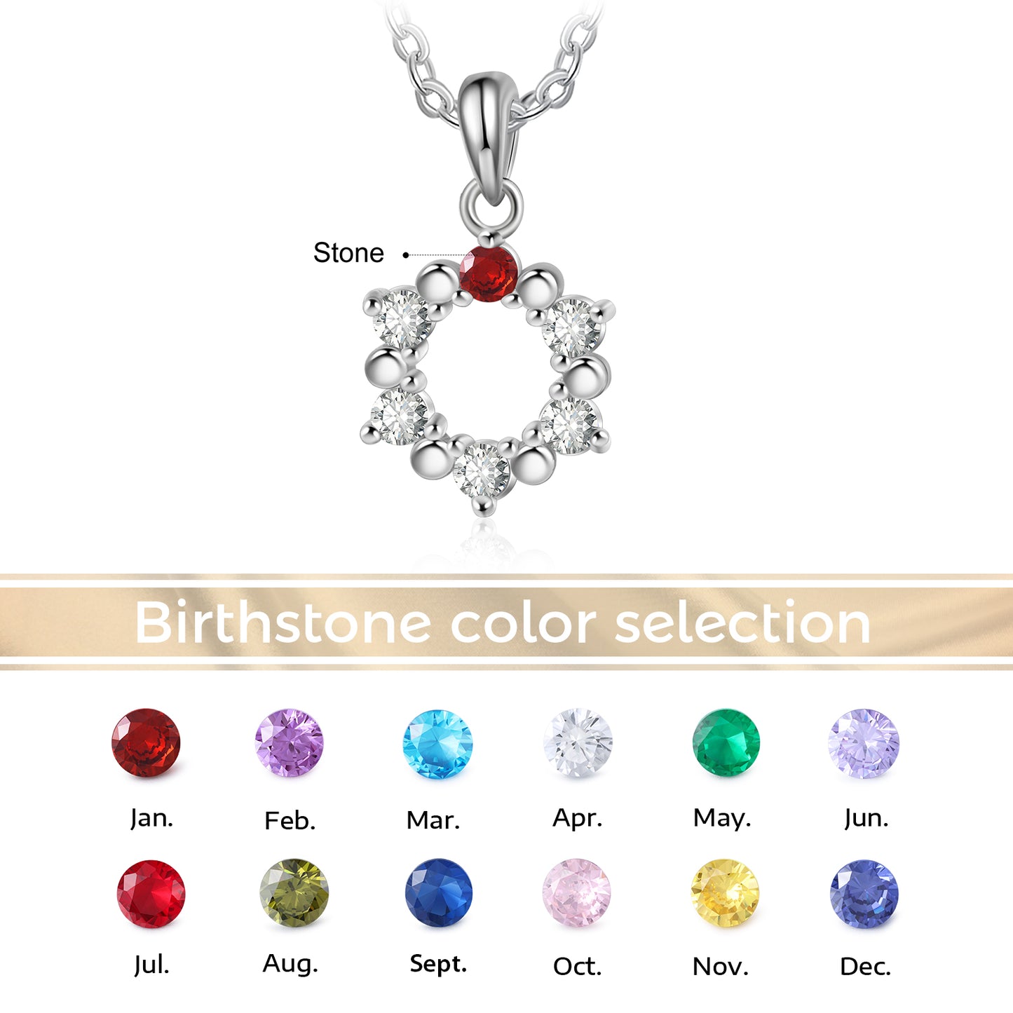 Custom Birthstone Circle Necklace