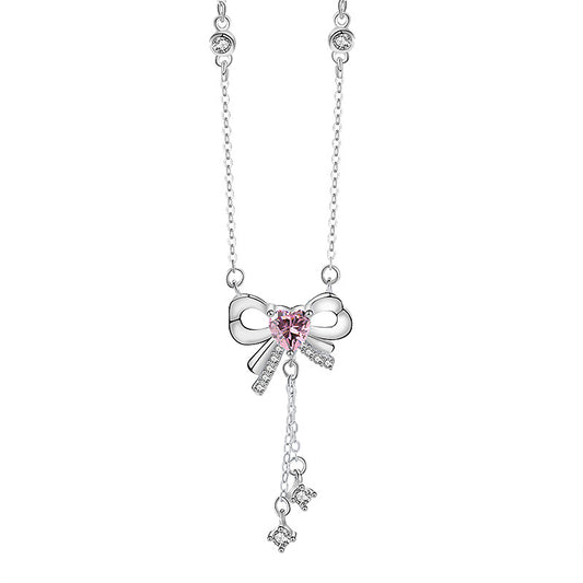 999 Sterling Silver Bow-knot Necklace