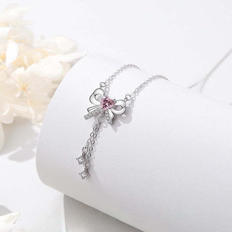 999 Sterling Silver Bow-knot Necklace