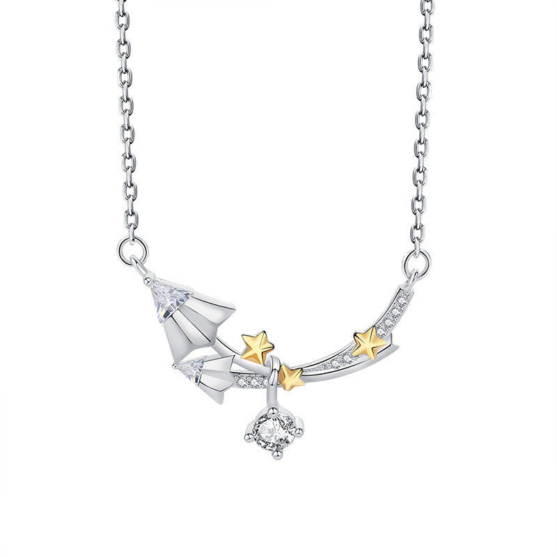 925 Sterling Silver Airplane Necklace