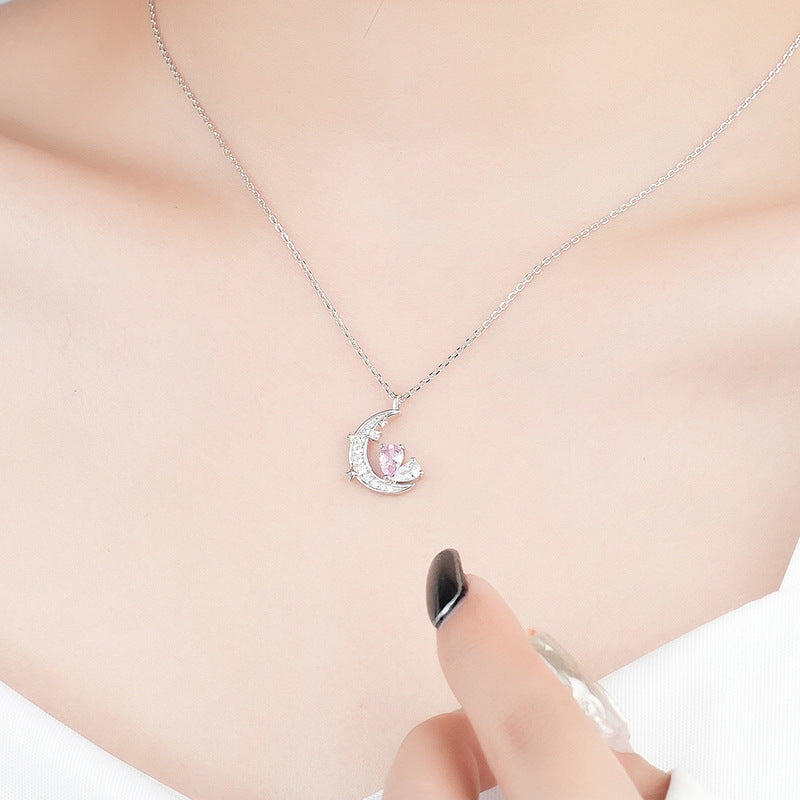 925 Sterling Silver Moon Necklace