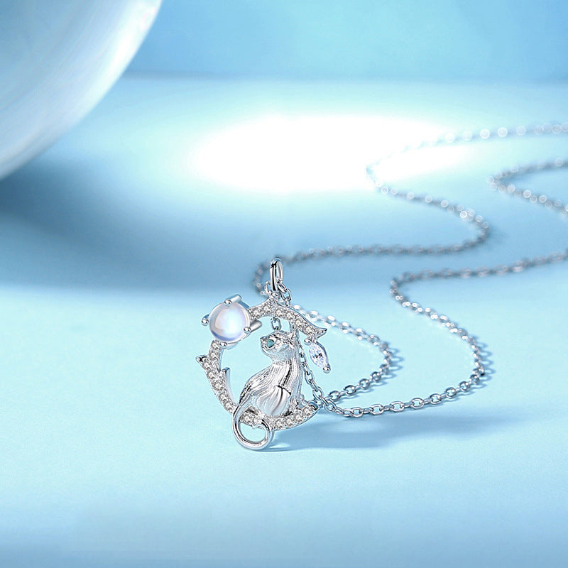 925 Sterling Silver Cat Necklace