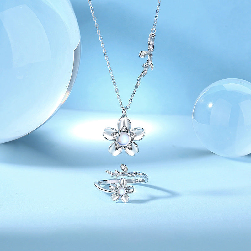 925 Sterling Silver Flower Necklace