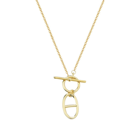 Toggle Clasp Charm Geometric Necklace
