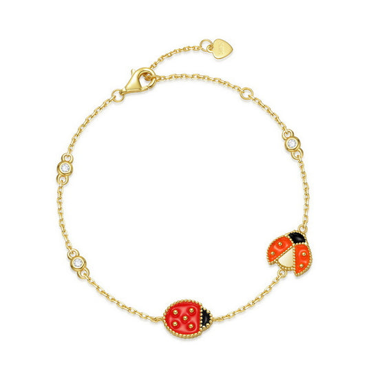 925 Sterling Silver Ladybug Bracelet