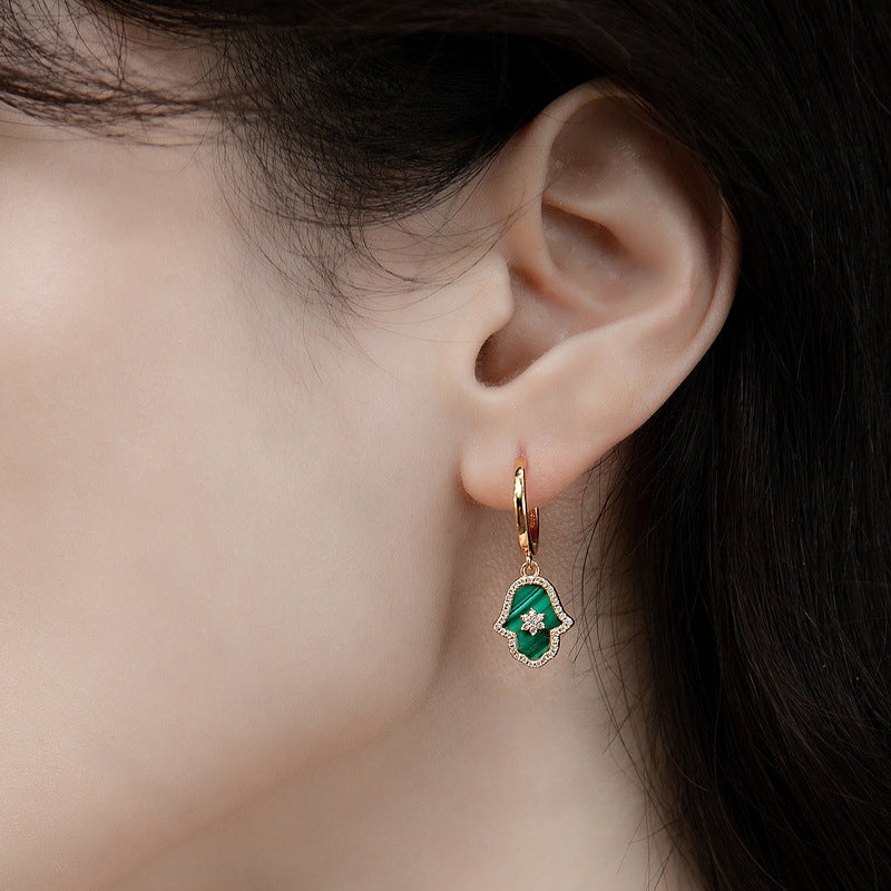 925 Sterling Silver Malachite Earrings