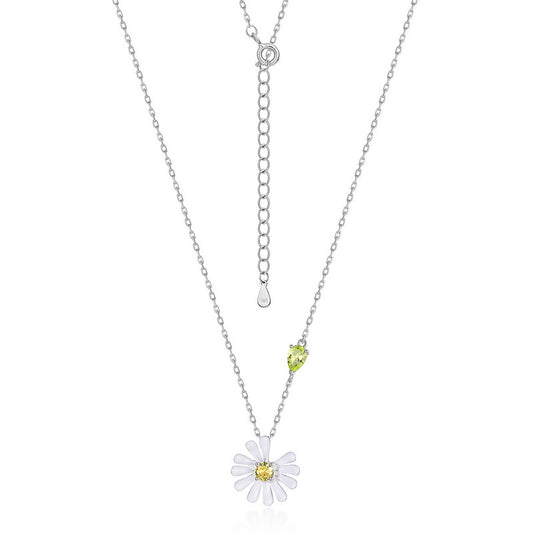 925 Sterling Silver Little Daisy Necklace