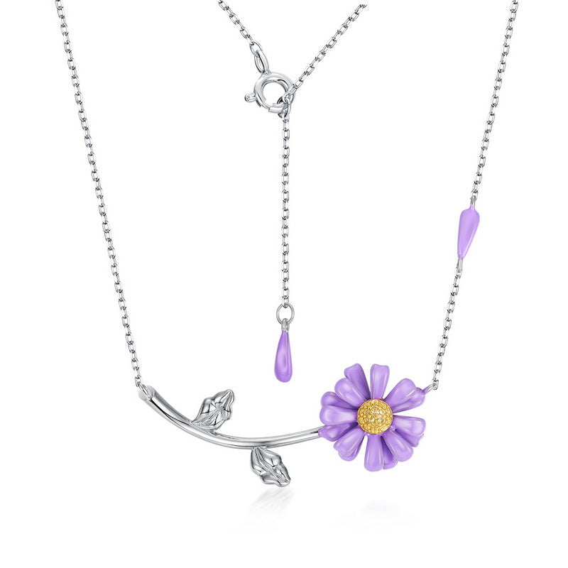 925 Sterling Silver Little Daisy Necklace