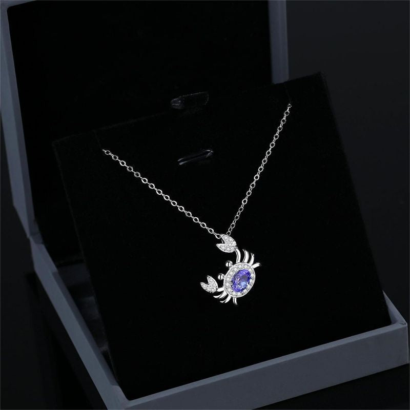 925 Sterling Silver Crab Necklace
