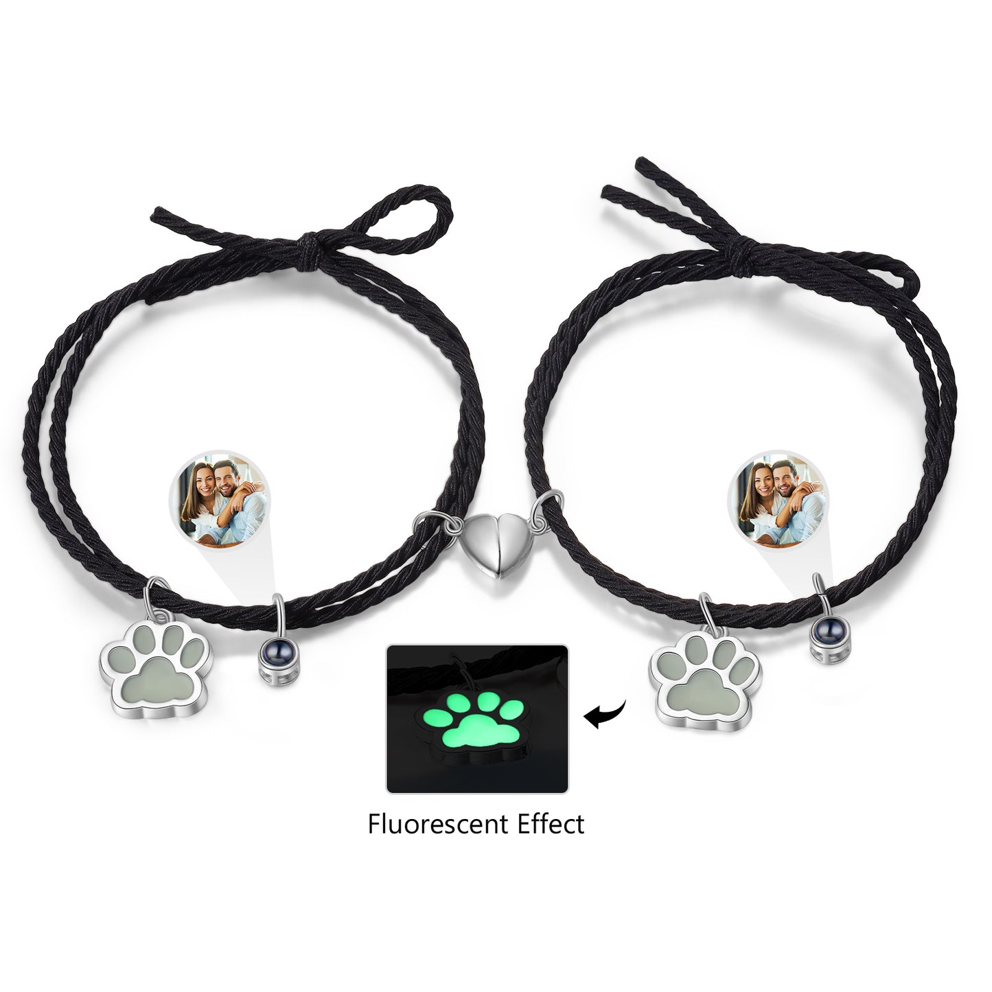 Custom Couple Luminous Projection Woven Bracelet