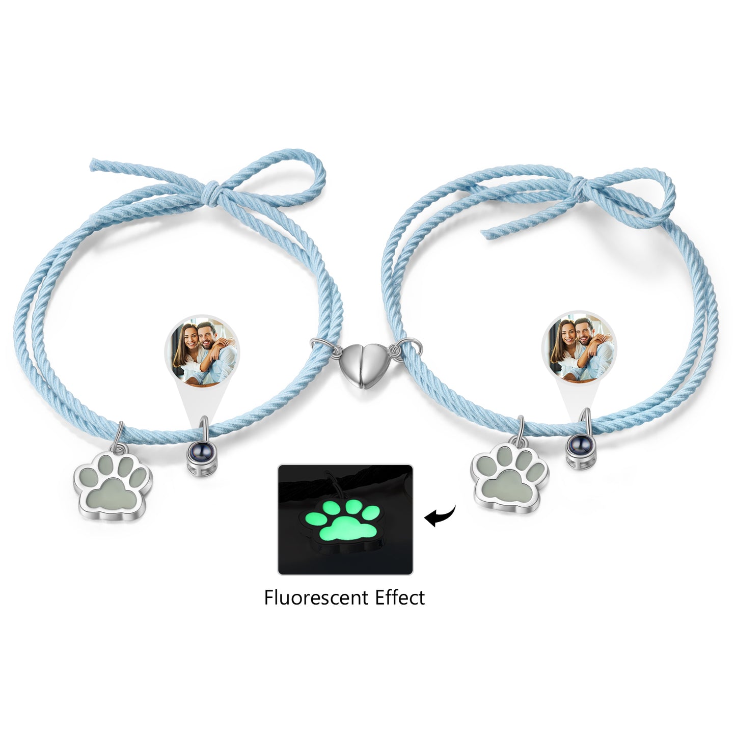 Custom Couple Luminous Projection Woven Bracelet