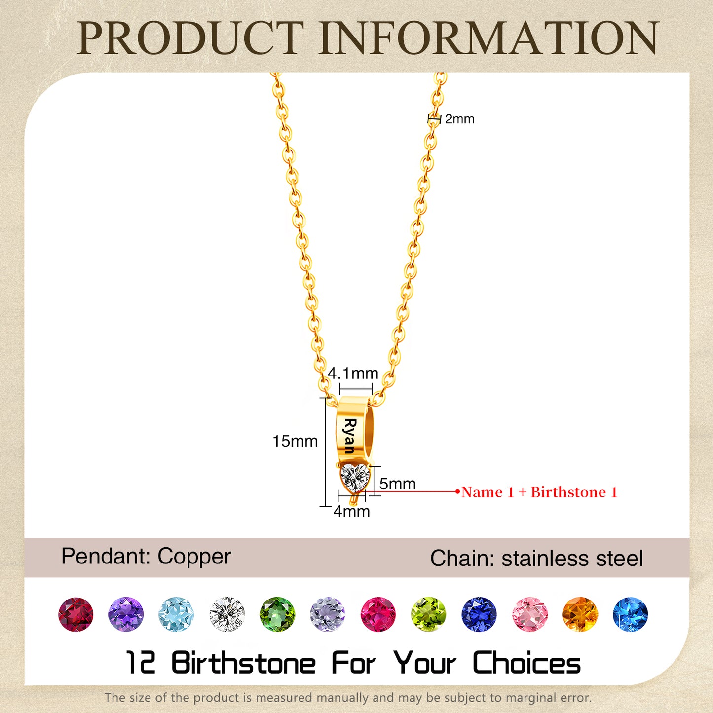 Mother's Day Birthstone Necklace