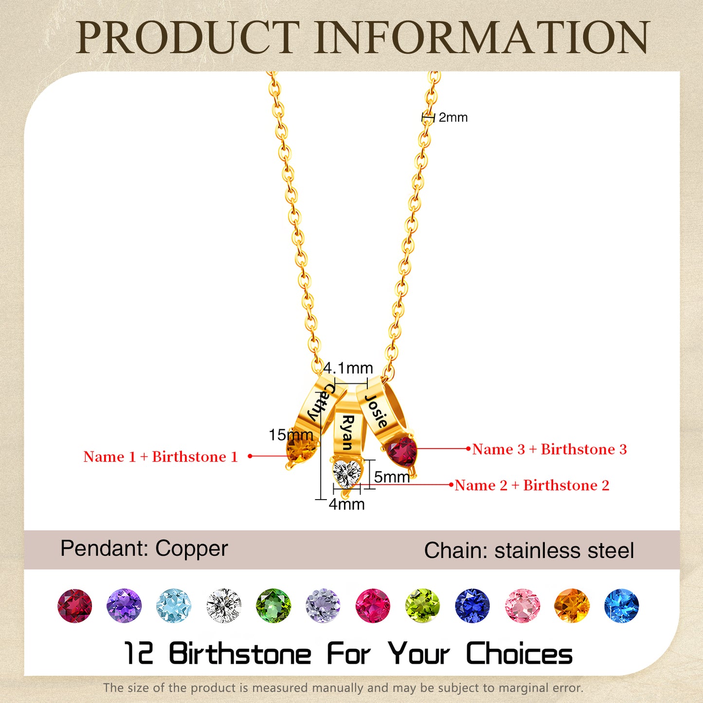 Mother's Day Birthstone Necklace