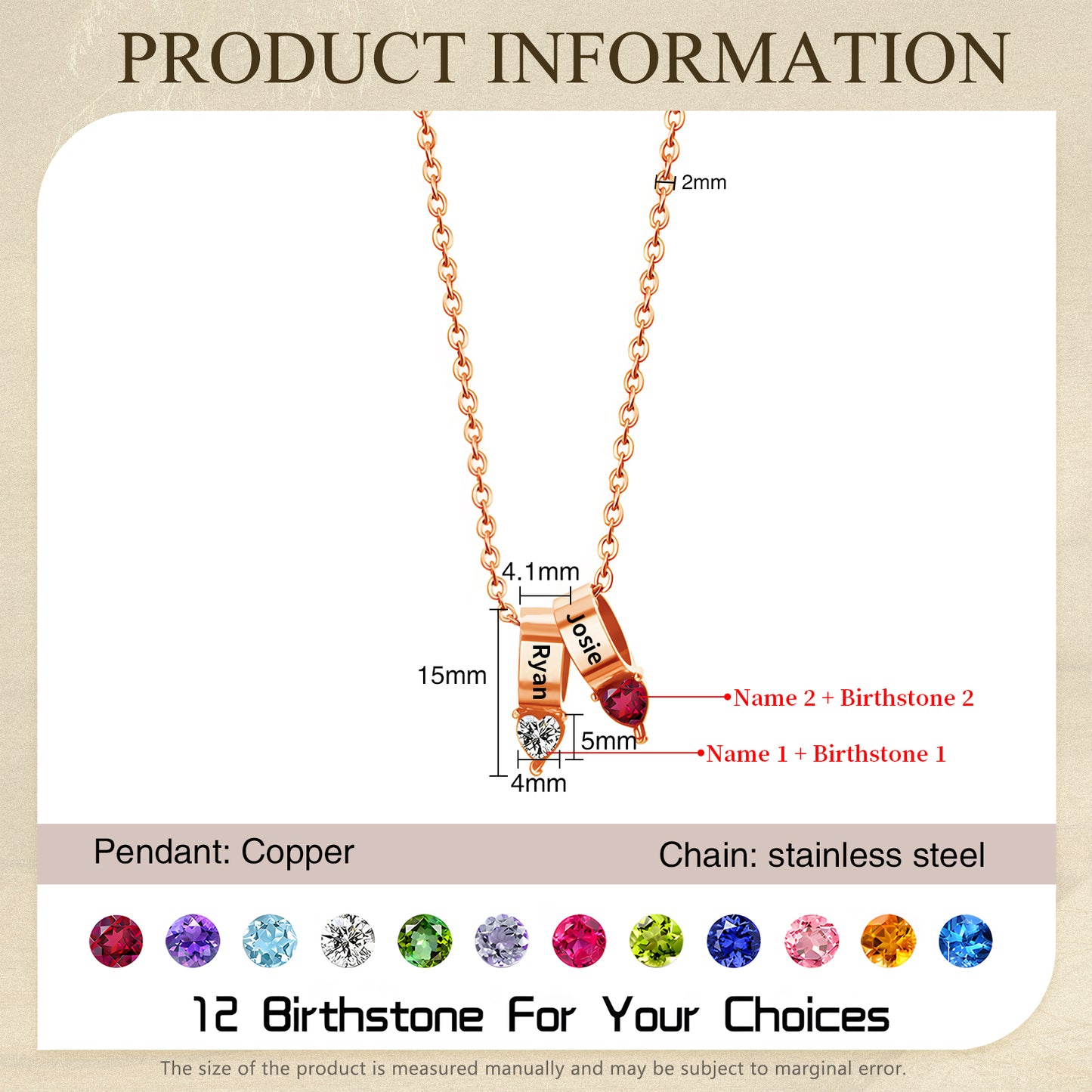 Mother's Day Birthstone Necklace