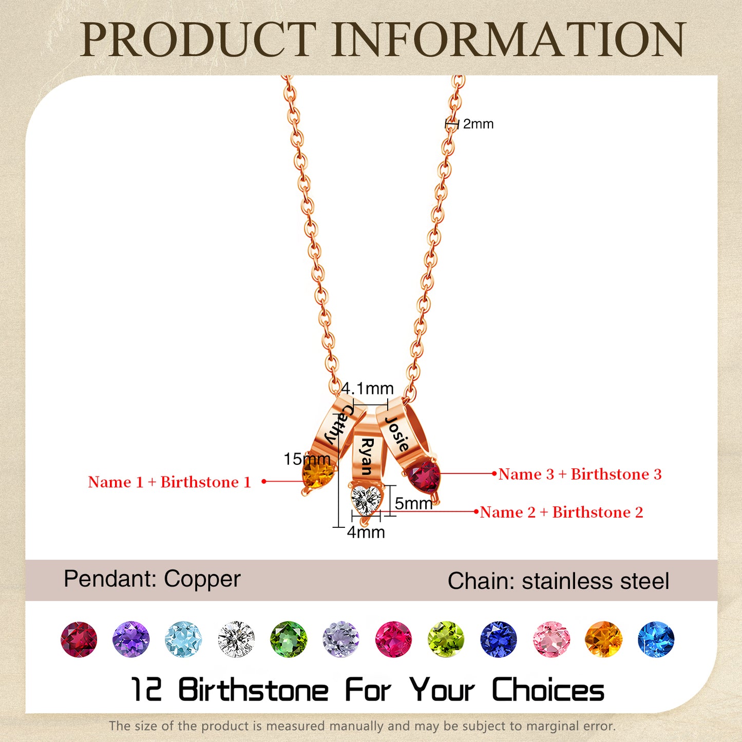 Mother's Day Birthstone Necklace