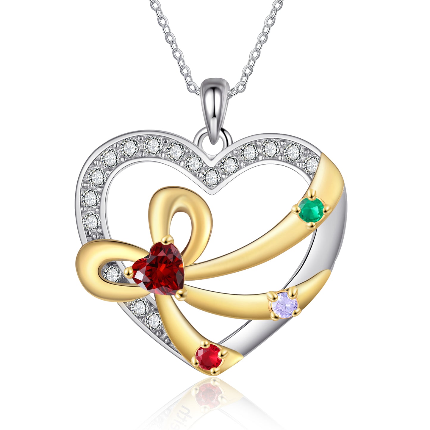 925 Sterling Silver Custom Birthstone necklace