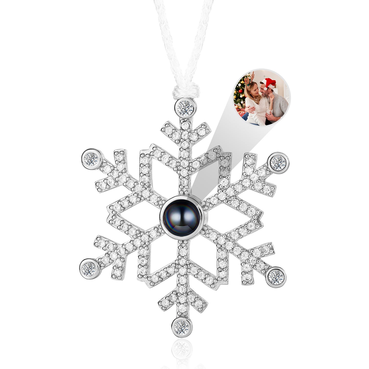 Personalized Snowflake Projection Photo Ornament