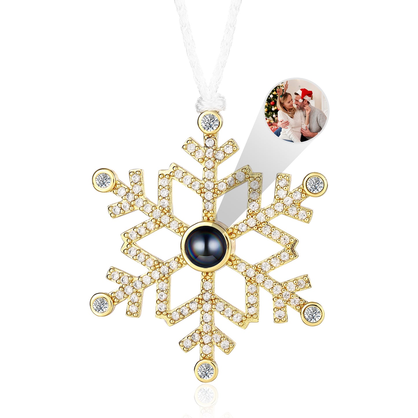 Personalized Snowflake Projection Photo Ornament