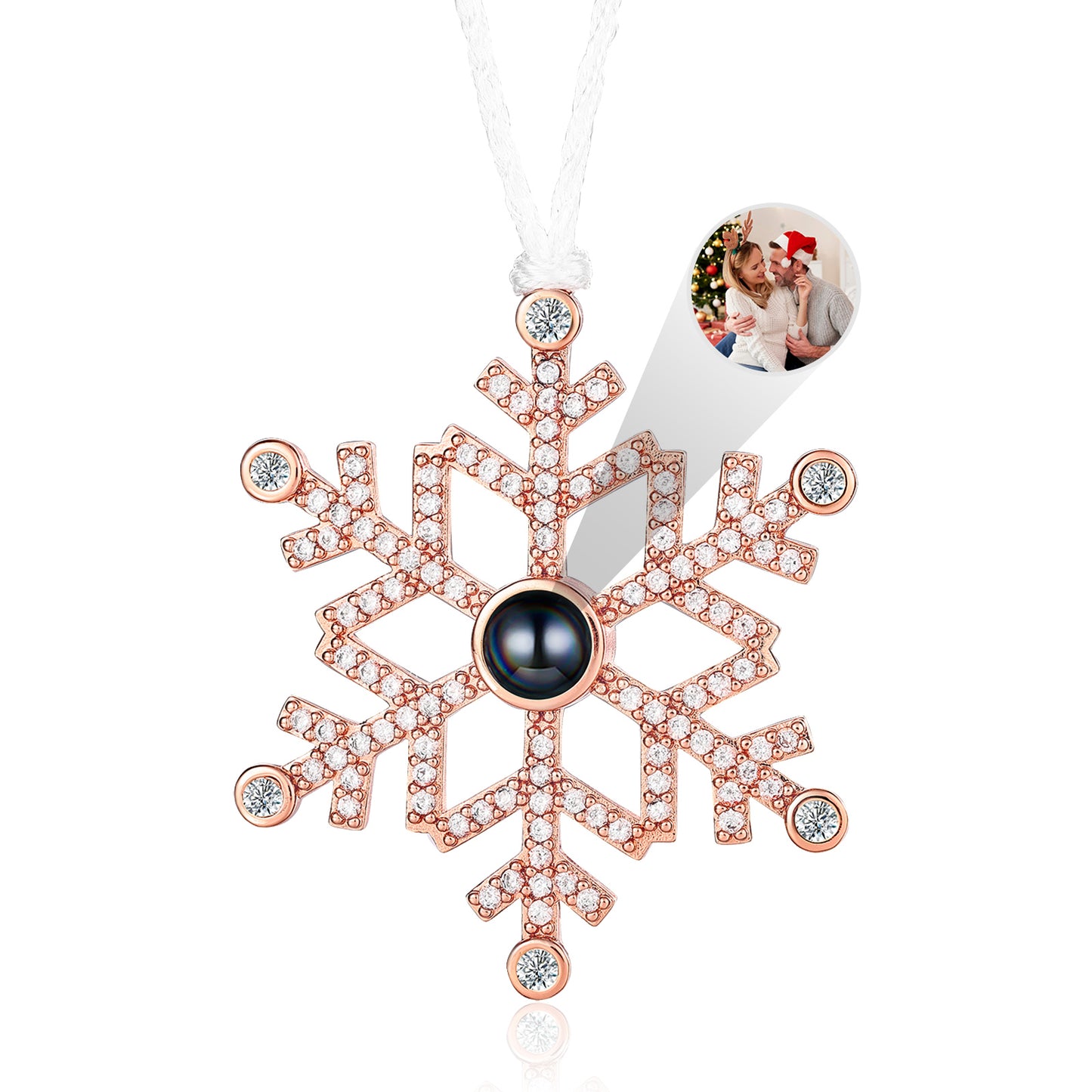 Personalized Snowflake Projection Photo Ornament