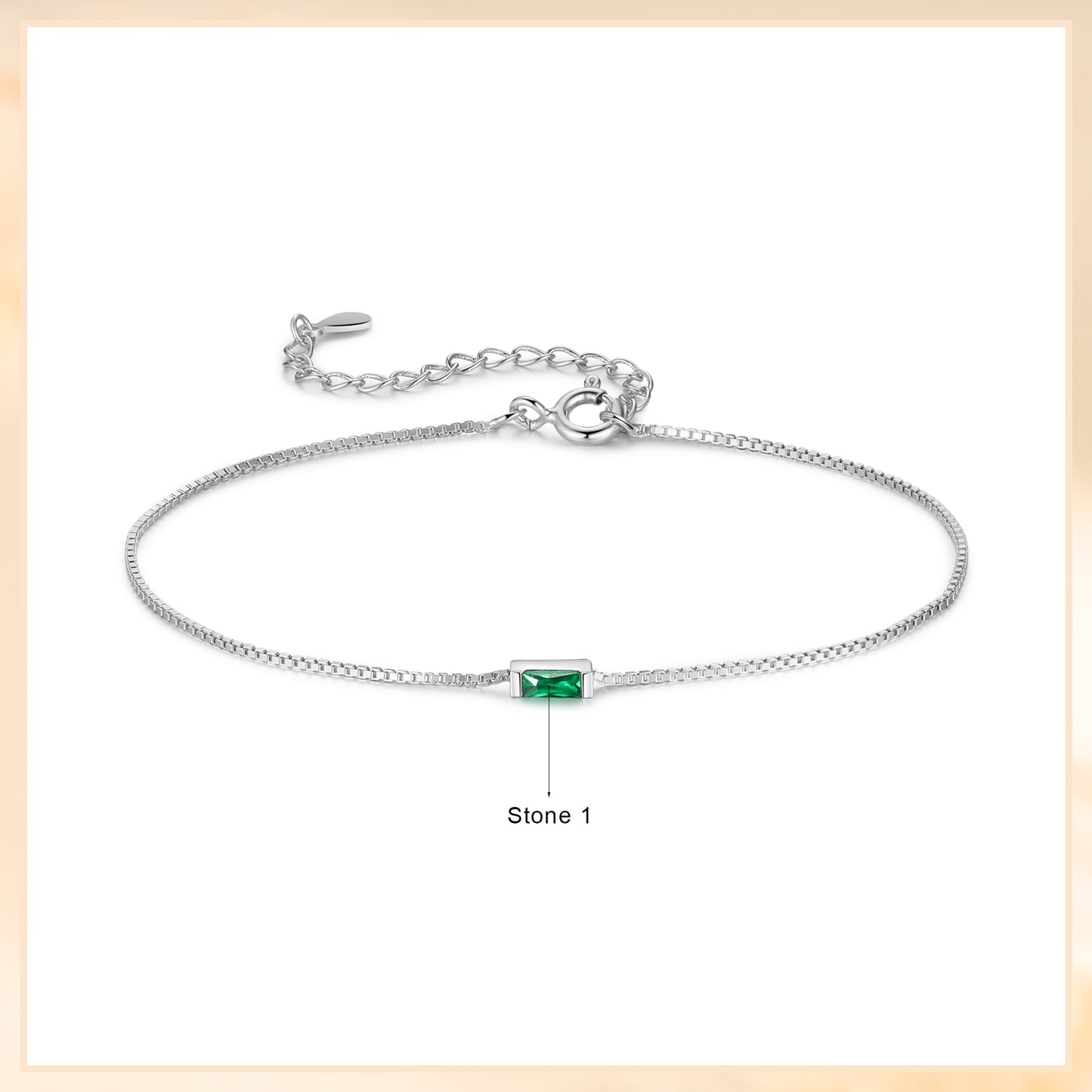 925 Sterling Silver Custom Birthstone Bracelet