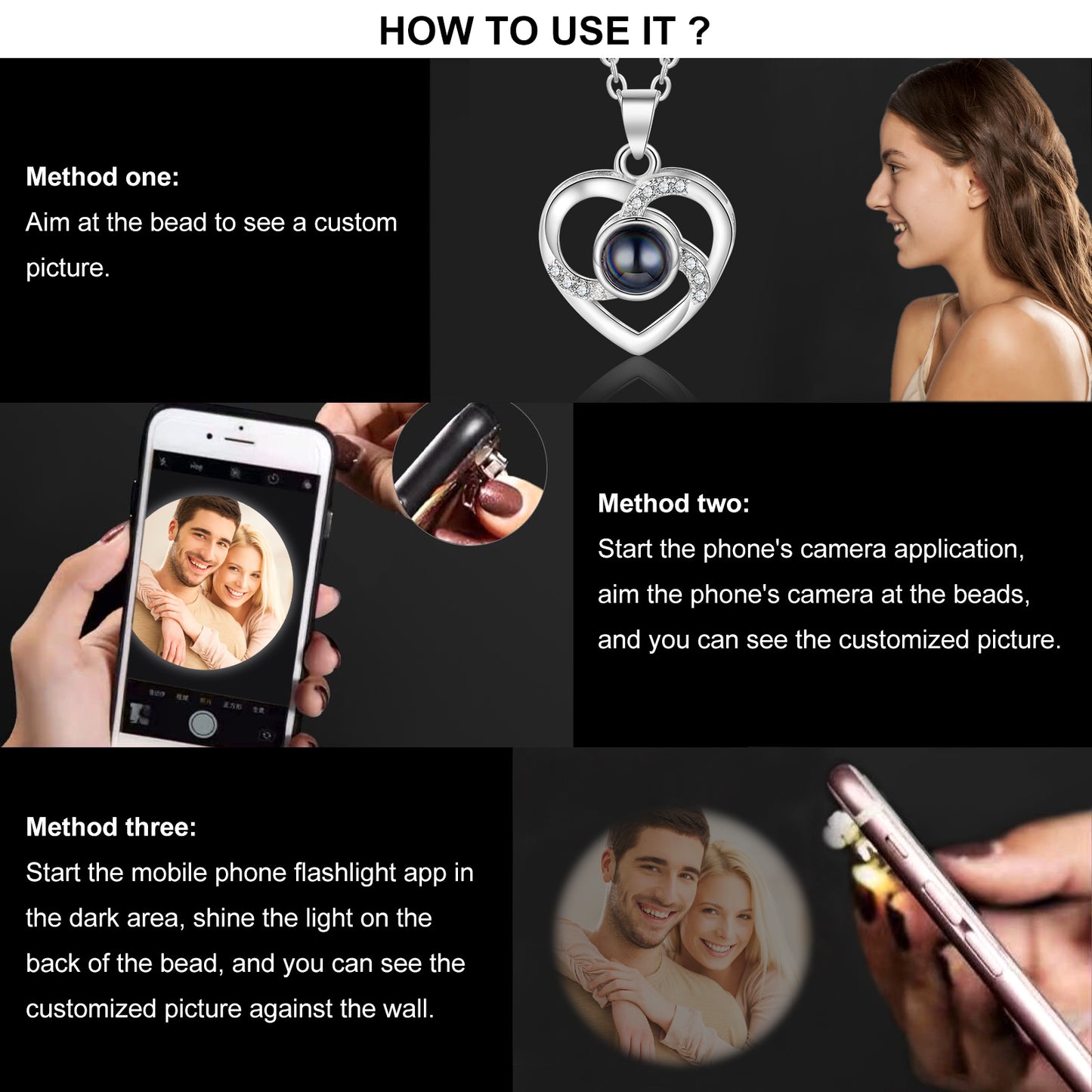 Custom Photo Projection Necklace