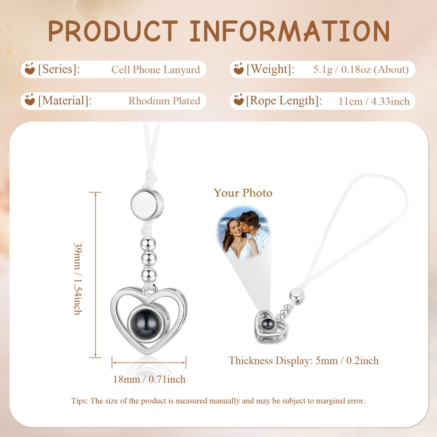 Custom Photo Phone lanyard projection