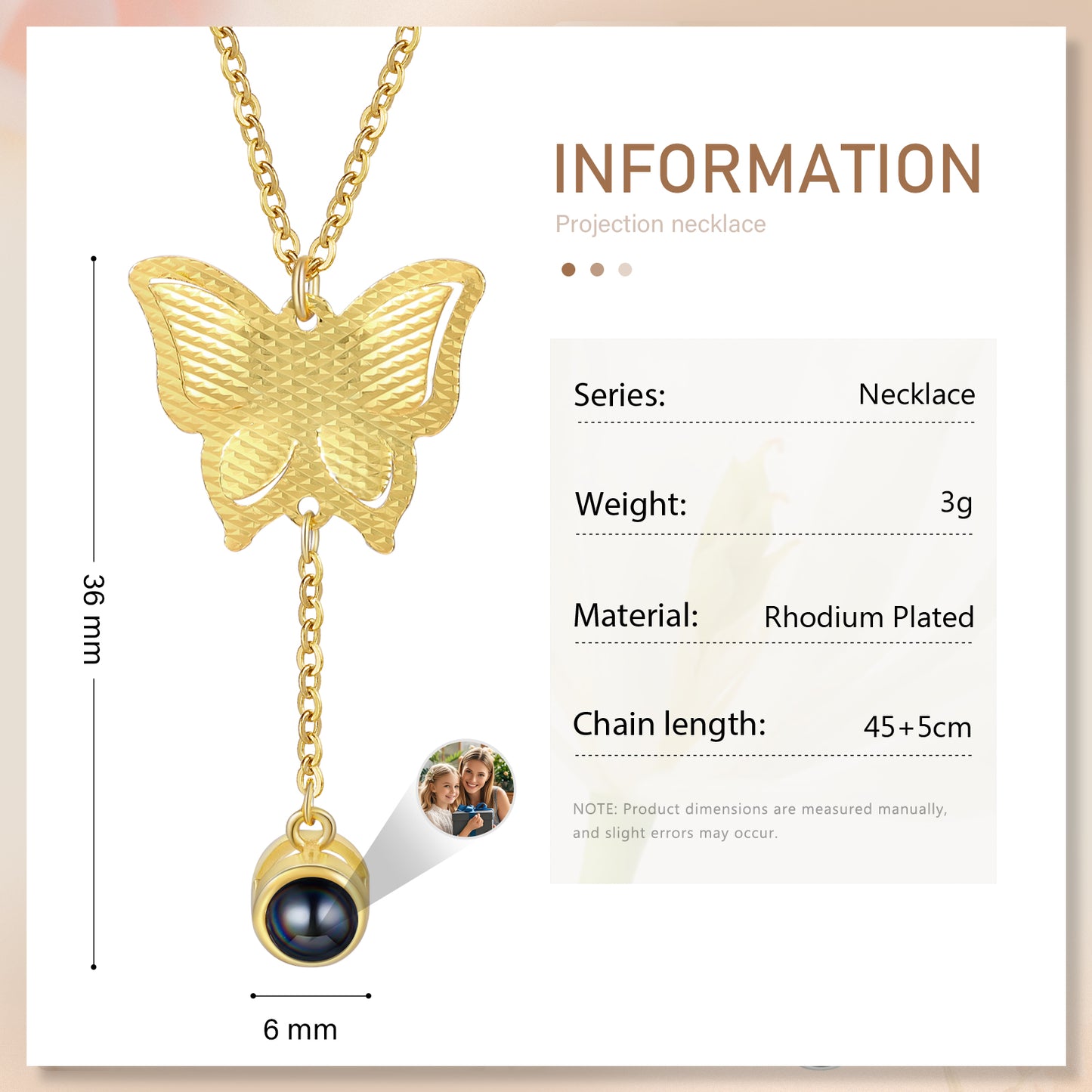 Custom Photo Projection Necklace