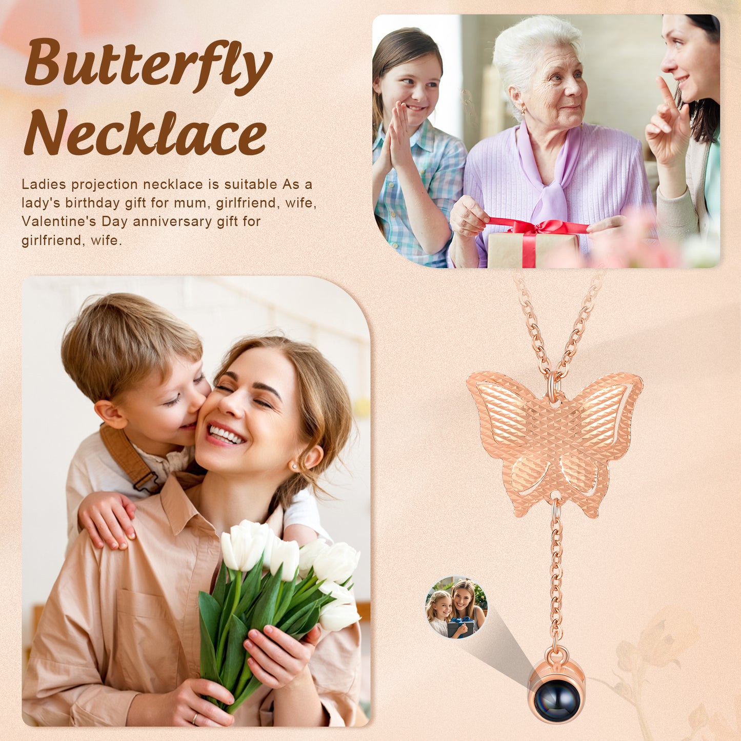 Custom Photo Projection Necklace