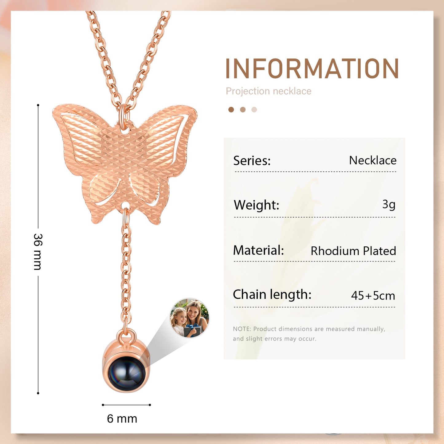 Custom Photo Projection Necklace