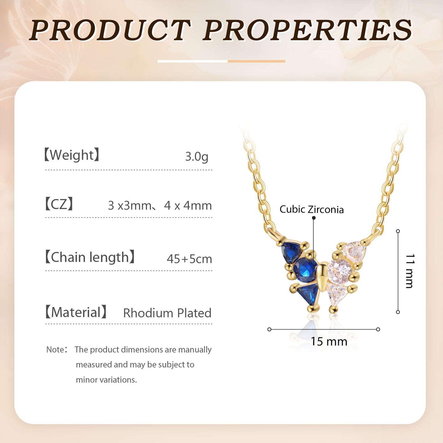 Custom Birthstone Butterfly Necklace