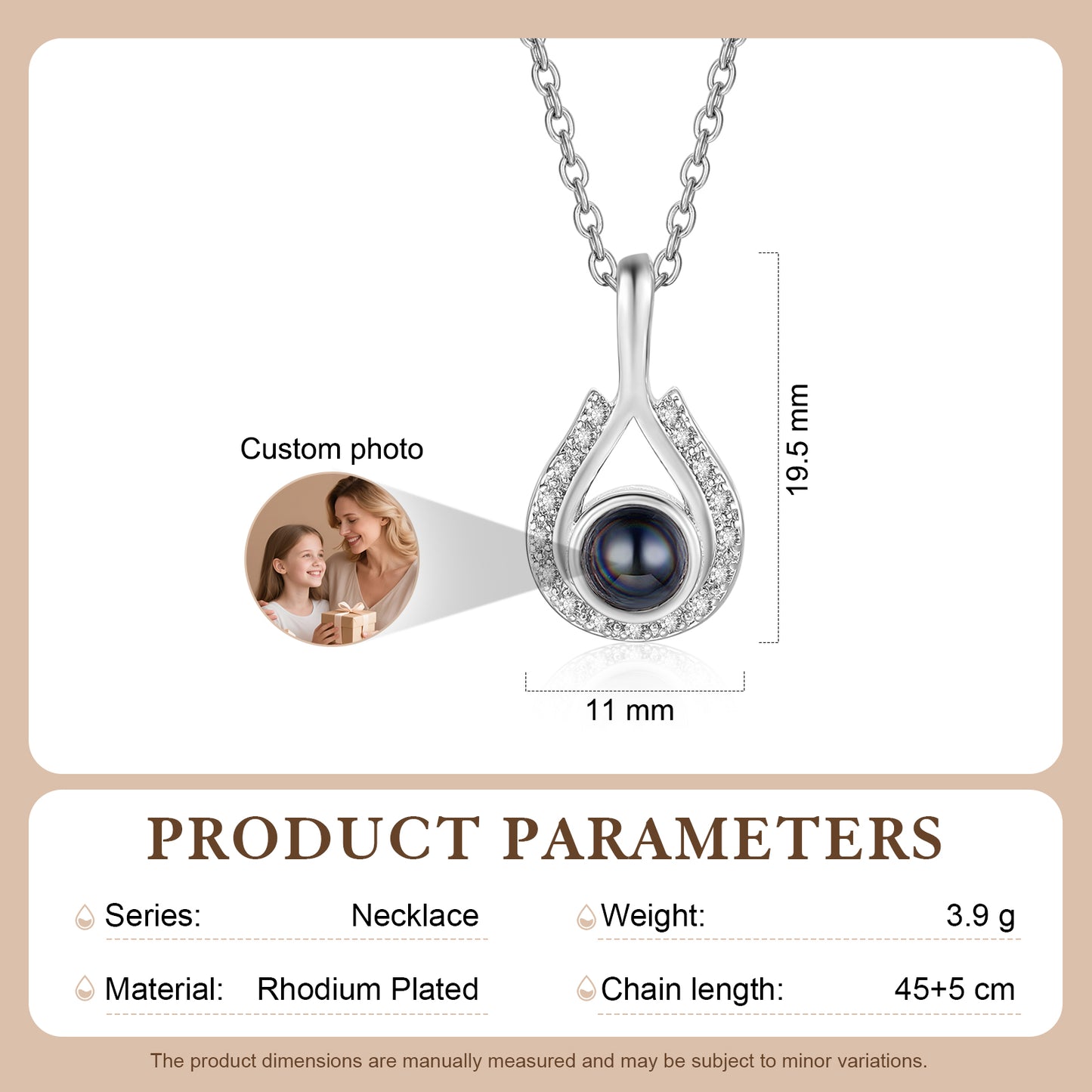 Custom Photo Projection Necklace