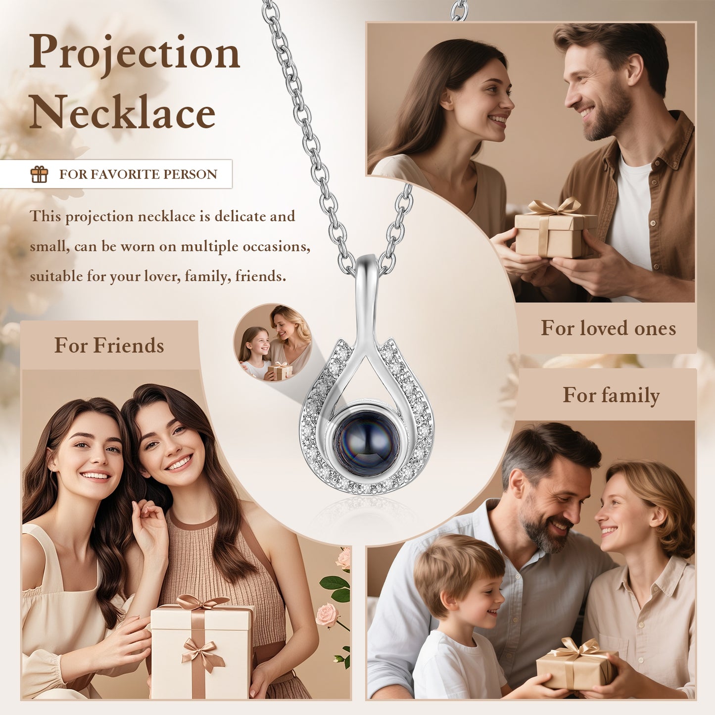 Custom Photo Projection Necklace