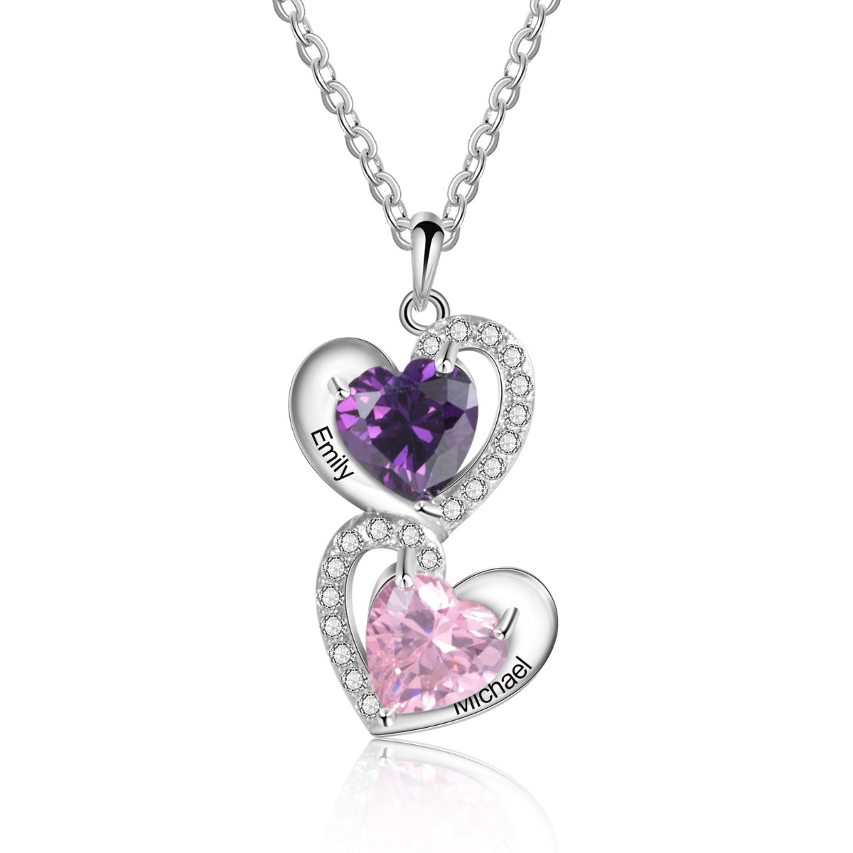 S925 Silver Heart Shape CZ Necklace