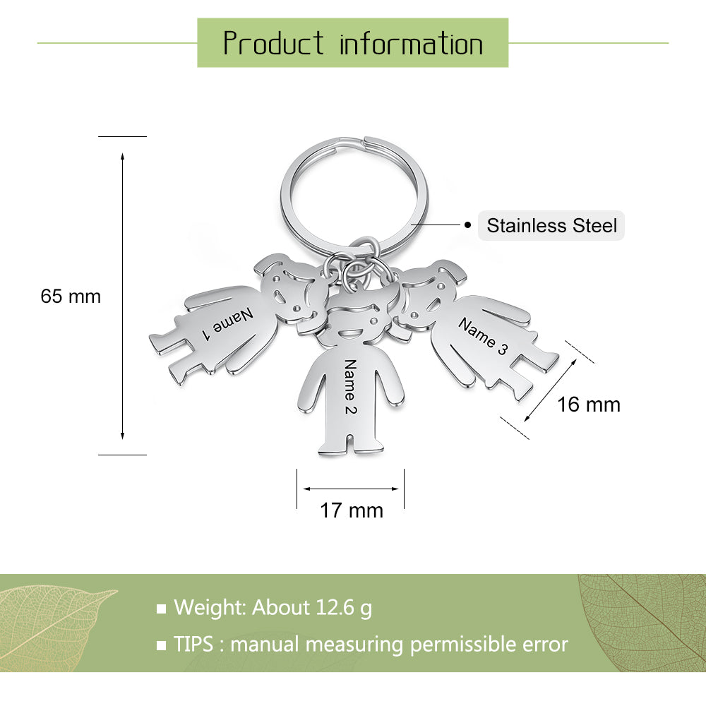 Engraving Stainless Steel 2-6 DollsKeychain