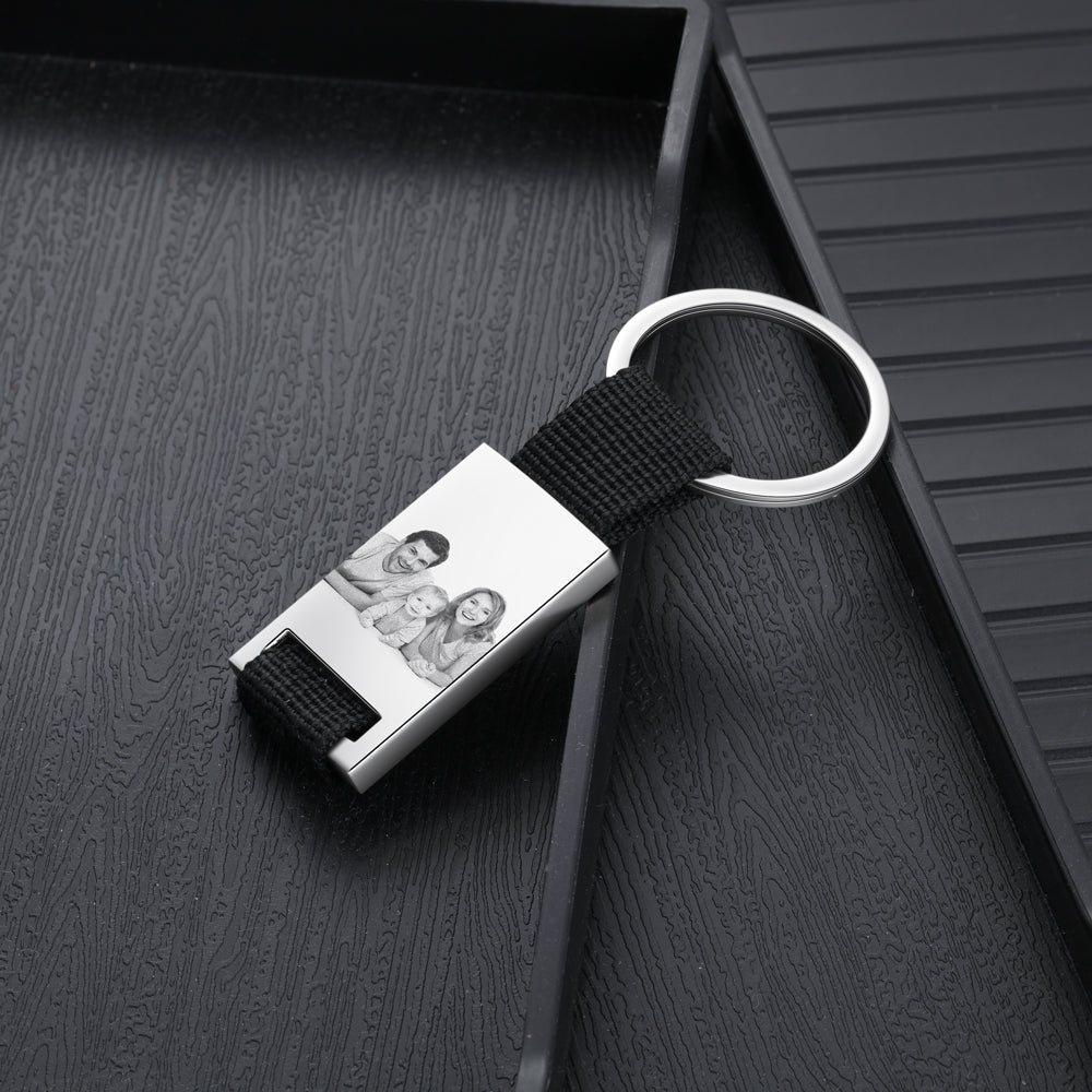 Personalized Stainless Steel Spotify Keychain