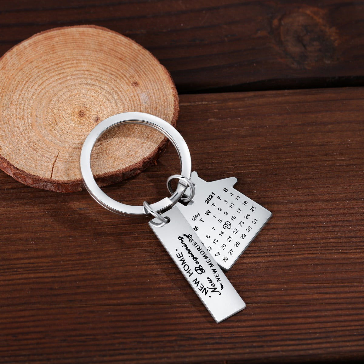 Personalized Stainless Steel Home Keychain