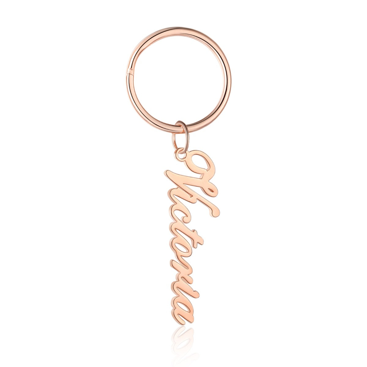 Personalized Rhodium Plated Name Keychain