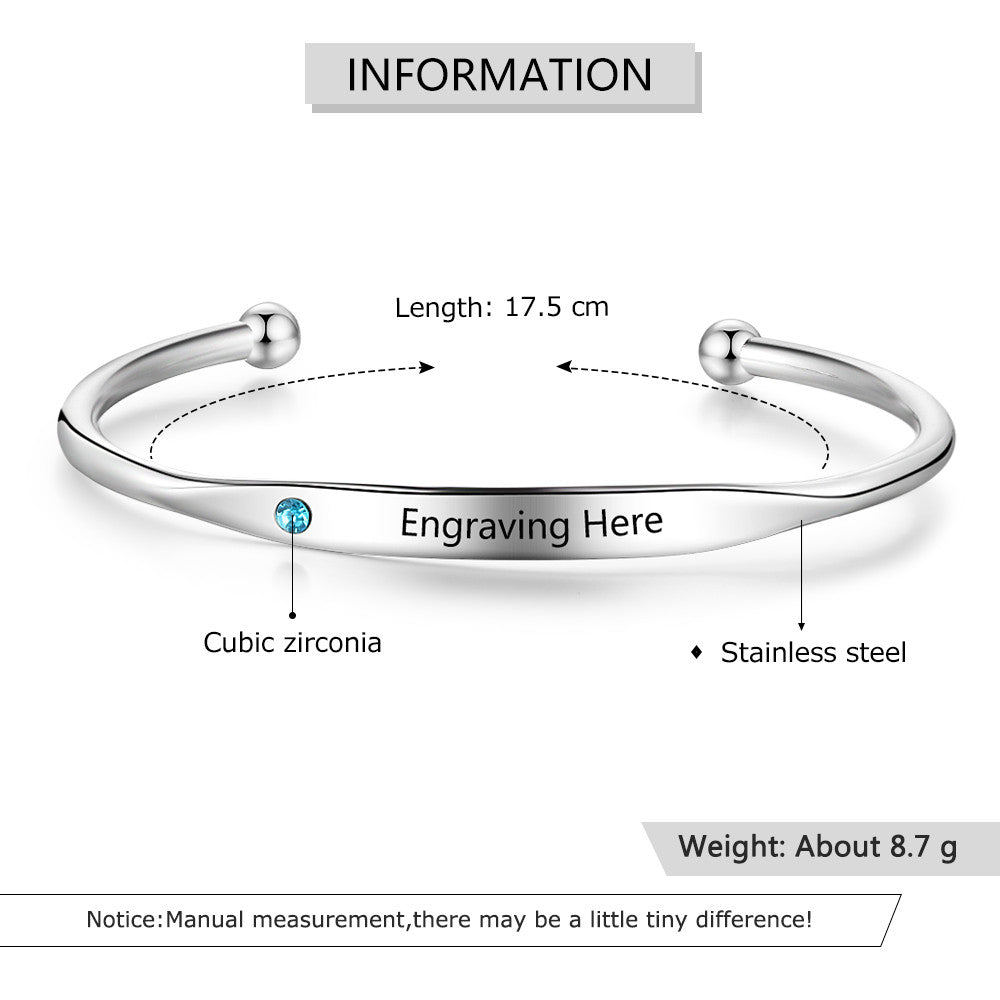 Engraved Name Stainless Steel Bracelet