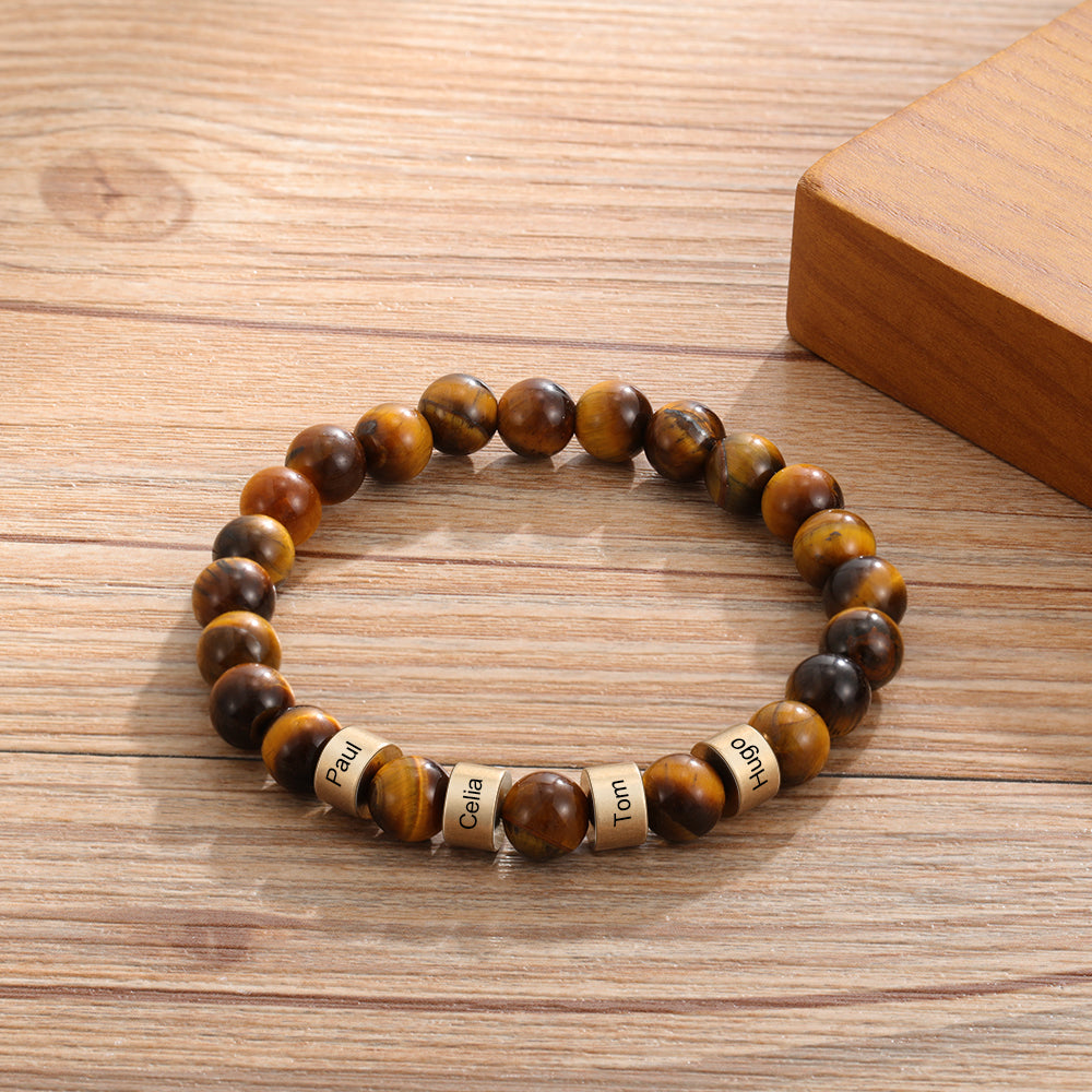 Personalized Natural Stone Bracelets-Tiger Eye Stone