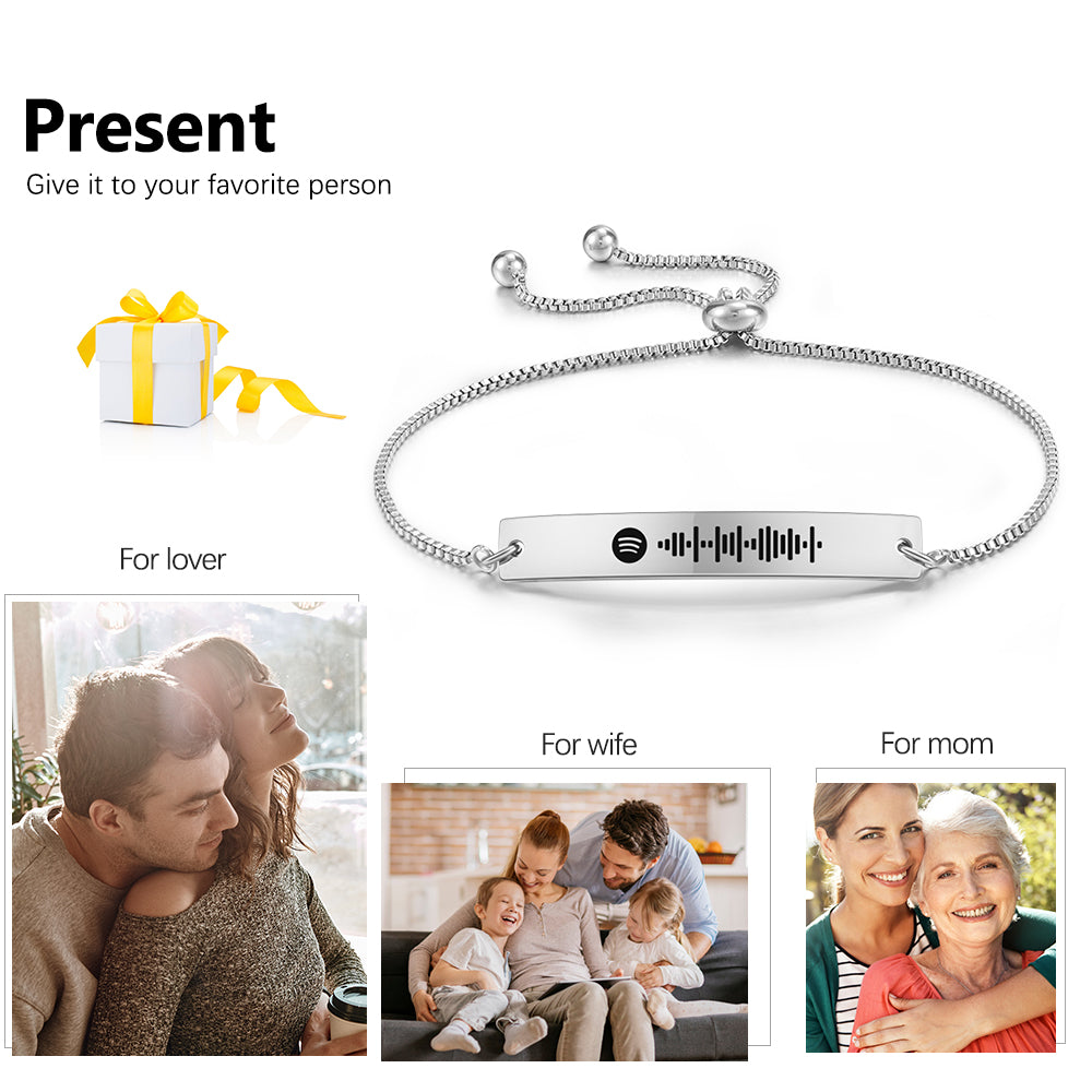 Personalized Stainless Steel Spotify Code Bracelet