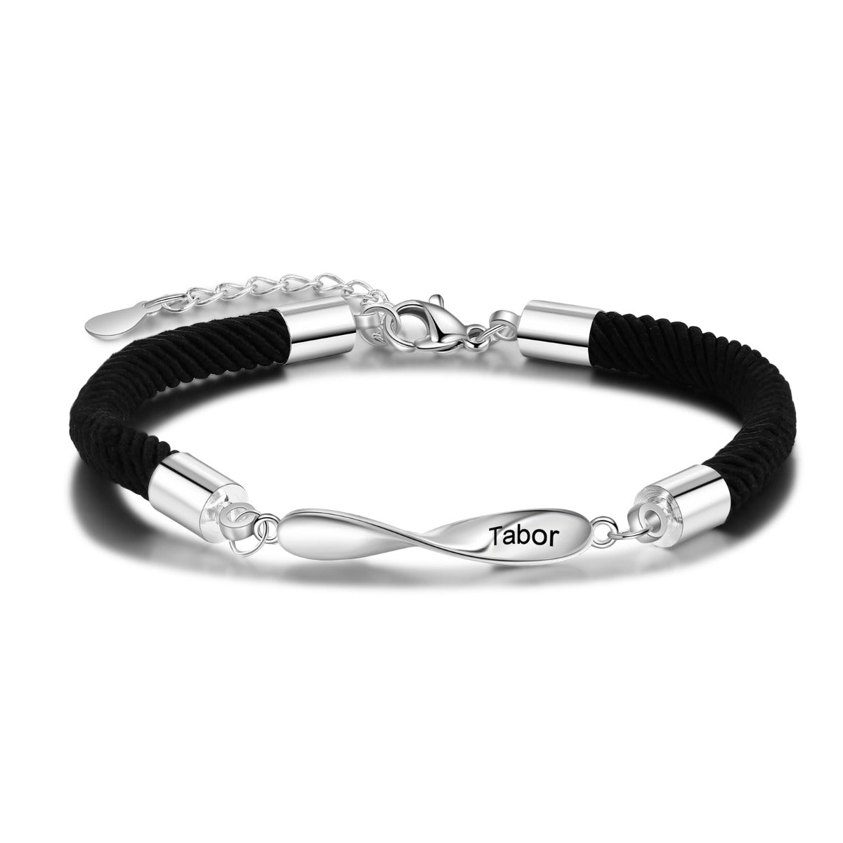 Personalized Rhodium Plated Couple Bracelet