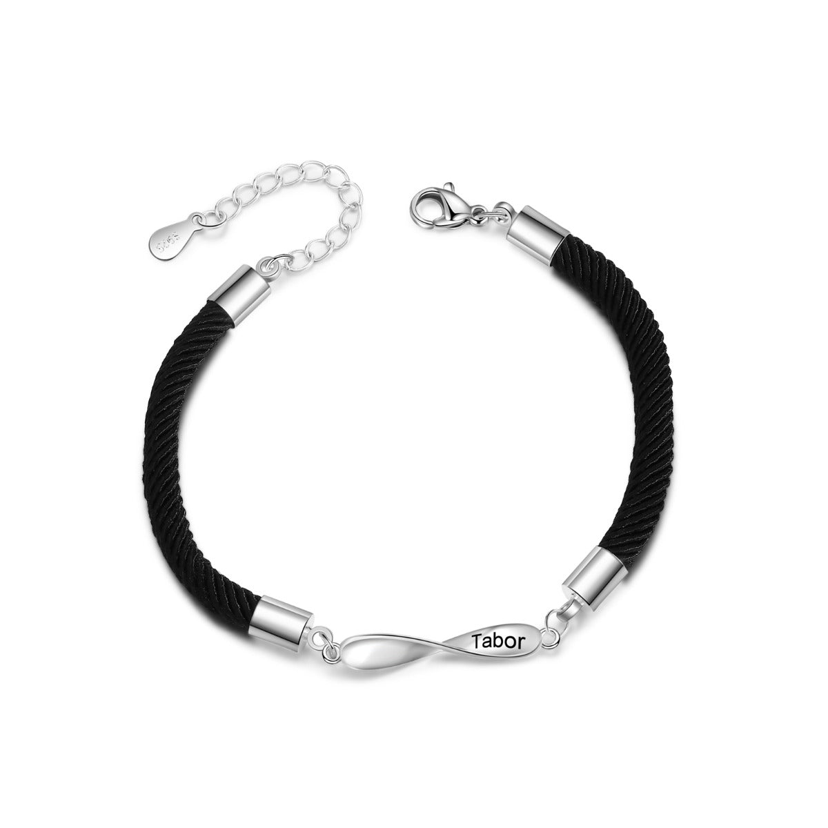 Personalized Rhodium Plated Couple Bracelet